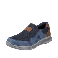 Rieker Herren Slipper Halbschuh Mesh extra weit 14852, Größe:43 EU, Farbe:Blau