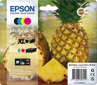 Epson originálny atrament 604 ananás multipack 4-farebný čierny XL, CMY štandardný XP-2200 XP-2205 XP-3200 XP-4205 WF2910DWF WF2930DWF WF2950DWF ReadyPrint Flex sadzby atramentu