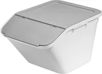 smartstore Aufbewahrungs-/Recyclingbehälter Stack-it M 37 L grau / weiß