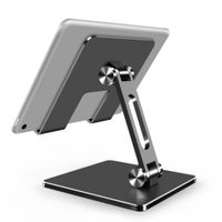 MIIGA Tablet Halterung Ständer aus Aluminium mit rutschfesten Silikon-Pads, einstellbarer Winkel und Höhe, Metall-Grau
