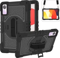 Für Xiaomi Redmi Pad 2 /SE 11 Zoll aufstellbare Outdoor Hybrid Schwarz 360 Grad mit Halte-Schlaufe Tablet Tasche Schwarz