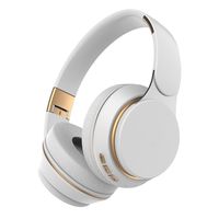 Bluetooth-Kopfhörer Over Ear, kabellose Kopfhörer mit Mikrofon, HiFi Stereo, faltbares & leichtes Wireless HeadsetWeiß
