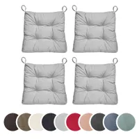 sleepling - 4er Set Stuhlkissen, Sitzkissen, für Indoor und Outdoor, 40 x 38 cm, hellgrau