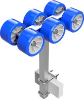 6er Sliprollen Slipwagen Sliphilfe Bootstrailer TPU Reifen SUPROD RKSRLX-6-TPU, Ø 120 mm, blau/grau