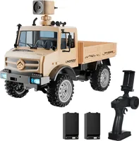 Ferngesteuertes Gelaendewagen 1/16 2,4 GHz Ferngesteuertes Auto mit Kamera 720P 20 km/h Hochgeschwindigkeits-Kletterauto in Originalgroesse Heckantrieb, Fernbedienung/Telefon-Dualmodus-Fernbedienung, Gelb, 2 Batterien