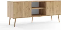 Furmeb24 - BOHO TV-Schrank auf hohen Holzbeinen - Eiche Craft Gold