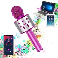 Karaoke Mikrofon Kinder Drahtloses Bluetooth Mikrofon Tragbarer Karaoke Maschinen Lautsprecher Kompatibel mit Android/IOS