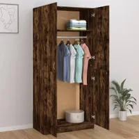 vidaXL Kleiderschrank Räuchereiche 90x52x200 cm Holzwerkstoff