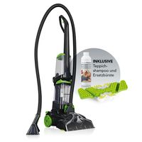 CLEANmaxx Teppichreinigungsgerät Professional Vibrations- und Seitenbürsten inkl. Shampoo Ersatzbürste  Waschsauger Polsterreiniger schwarz/grün