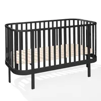 ATB MEBLE łóżeczko dziecięce 140x70 cm - łóżeczko 2w1 - łóżko dziecięce GRAND - łóżko młodzieżowe - czarne