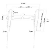 Neomounts Monitor-Wandhalterung, 94 cm (37"), 190,5 cm (75"), 200 x 200 mm, 600 x 400 mm, 0 - 12°, Schwarz