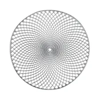 Podložka Mandala okrúhla plastová strieborná, priemer 38 cm