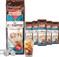 HEARTS Eiskaffee 5 x 1kg Großpackung für ganze Familie