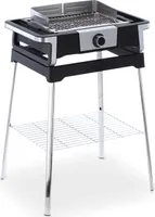 Standgrill Elektrogrill SEVERIN SENOA DigitalBOOST S PG 8118 500°C in 10 Min PG 8118 aus Edelstahl, schwarzsilber Elektrogrill Tischgrill Grill Standgrill Barbecue Grill