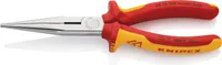 Knipex 261-6200 Ploché guľaté kliešte 200 mm VDE s ostrím, rovné, izolované, červené/žlté/strieborné