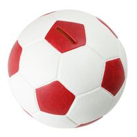 Spardose Sparbüchse Fußballform rot Sparschwein Fußball