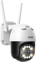 ZOSI 5MP 3K WLAN Überwachungskamera Aussen, 355°/140° Schwenkbar IP Dome Kamera mit Plug-in Strom, 8X Digital Zoom, Farbnachtsicht, Auto Tracking