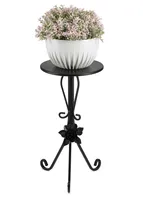 HowHomely Klassisch Pflanzenständer, Blumenhocker aus Metall Schwarz 55 cm Höhe - Blumenständer für das Haus