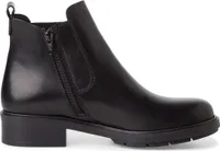 Tamaris Damen Chelsea Boot Stiefelette Leder Reißverschluss Blockabsatz 1-25009-43, Größe:37 EU, Farbe:Schwarz