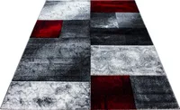 Kurzflor Teppiche Kariert Design Teppiche im modernen Stil Teppich Wohnzimmer Größe: 240 x 340 cm , Farbe : Rot-2