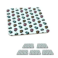 MuchoWow® Sklenený podtácek Štvorcová sada 6 kusov Potlač pantera - Farby - Vzory 10x10x0.3cm Podložky pod poháre - podložky pod nápoje - ochrana