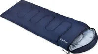 Outtec® Schlafsack, Sleeping Bag mit Kopfteil - 210 cm lang, 0.95kg, kleines Packmaß - Deckenschlafsack für Kinder & Erwachsene - Outdoor, Camping