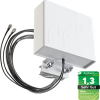 Xoro 5G LTE Antenne Außenantenne 2348 Multiband Duo Antenne 5G / 4G / 3G MiMo 2X 9 dBi max. Verstärkung Wetterfest Outdoor für LTE Router mit SMA Anschluss für alle Netze 690-3800 MHz