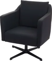 Lounge kreslo HWC-H93b, kreslo koktailové kreslo relaxačné kreslo s podstavcom, otočné ~ Imitácia kože čierna