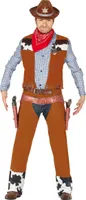 Cowboy Herren Kostüm, Größe: 48 - 50 (M) Farbe: Braun