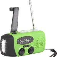 Notfall-Solar-Radio mit Handkurbel und LED-Taschenlampe - AM/FM/NOAA, wiederaufladbar über USB - Ideal für Camping, Überleben und Reisen - Inklusive SOS-Alarm