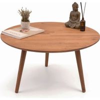 Retro schwarz Beistelltisch Tisch 80cm Couchtisch Skandinavisches Design Holz 
