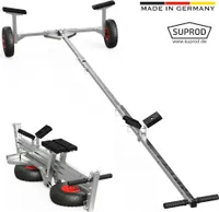 Spúšťanie vozíka lodný vozík ručný príves skladacia nafukovací čln vozík SUPROD TR260-B, PU, Ø 260 mm, čierna/červená
