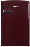 Amica KS 15611 R, Kühlschrank mit Gefrierfach im Retro Design, 85 cm Höhe, wine red,