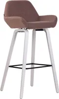 Barhocker Newnan Stoff 4-Fuß Gestell weiß (eiche) braun