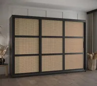 Šatníková skriňa HALIMA 1 - 250 cm, čierna / čierna