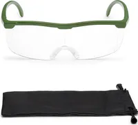 FALINGO Lupenbrille Vergrößerungsbrille Leselupe Lupe auf der Nase Vergrößerung auf 200% (Grün)