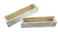 Pflanzer Shabby-White 2er Set Blumenkasten Pflanzkorb Pflanzschale Blumentopf