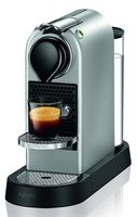 Krups Nespresso Citiz XN741B - Jednodawkowy ekspres do kawy na kapsułki, ciśnienie 19 barów, termoblok, funkcja automatyczna z podświetlanymi przyciskami, kolor srebrny, 14 kapsułek