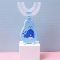 360° Silikagel U-förmige Elektrische Zahnbürsten Wasserdichte Schallzahnbürste für 6-12 Jahre Kinderzahnbürste Blau
