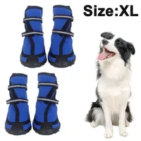 Hundeschuhe pfotenschutz mit Anti-Rutsch Sohle, reflektierendem Riemen, Klettverschluss wasserdicht Schneeschuhe für mittelgroße große Hunde 4 Stück