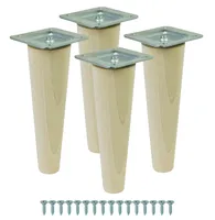 Möbelfüße 15 cm Höhe Holzfüße gerade aus Buche Holzmöbelfüße Tischbeine Möbelbeine Holz Schrank Beine Kegel 4 Stück