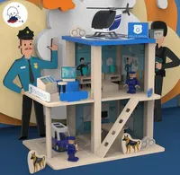 360Home Polizeistation Rollenspiel Spielzeug aus Holz