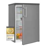 Exquisit Kühlschrank KS16-V-H-010D inoxlook | Standgerät | 134 l Volumen | Inoxlook