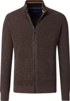 CASAMODA Herren Strickjacke Reißverschluss Regular-Fit Braun S