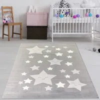 Weicher Kinderzimmer Teppich mit grauen sternen | anthrazit Größe - 160 x 230 cm