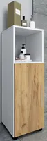 Flandu Badschrank 1 Tür weiß, Eiche Nachbildung.