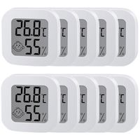 10 Stücke Hygrometer, Thermometer, Luftfeuchtigkeitsmesser, Monitor mit Temperatur -50 - 70℃ und Luftfeuchtigkeit 10 % RH - 99 % RH Sensor
