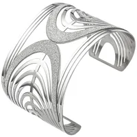 JOBO Armspange / offener Armreif aus Edelstahl mit Glitzereffekt Armband breit
