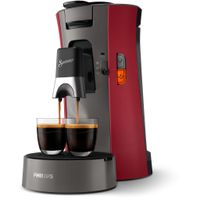 Philips Senseo® Select Kaffee Pad Maschine, 3 Kaffeespezialitäten, Kaffeestärkewahl Plus, Crema Plus, Rot (CSA230/90)