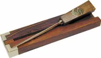 Maritimer Brieföffner mit Holzgriff und Messingeinlage im Holz Etui 21 cm